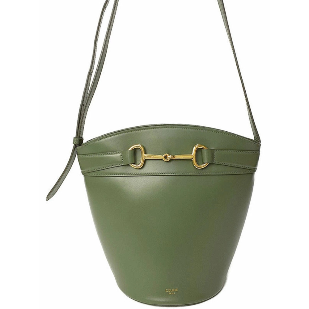 Celine Crecy Bucket Bag green leather Shoulder Bag